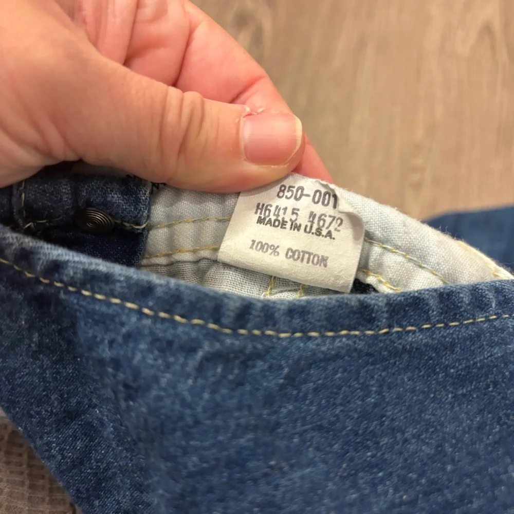 Vtg Oshkosh B'Gosh Denim Blue Jean Overalls 12 Month Made In‎ USA Plain